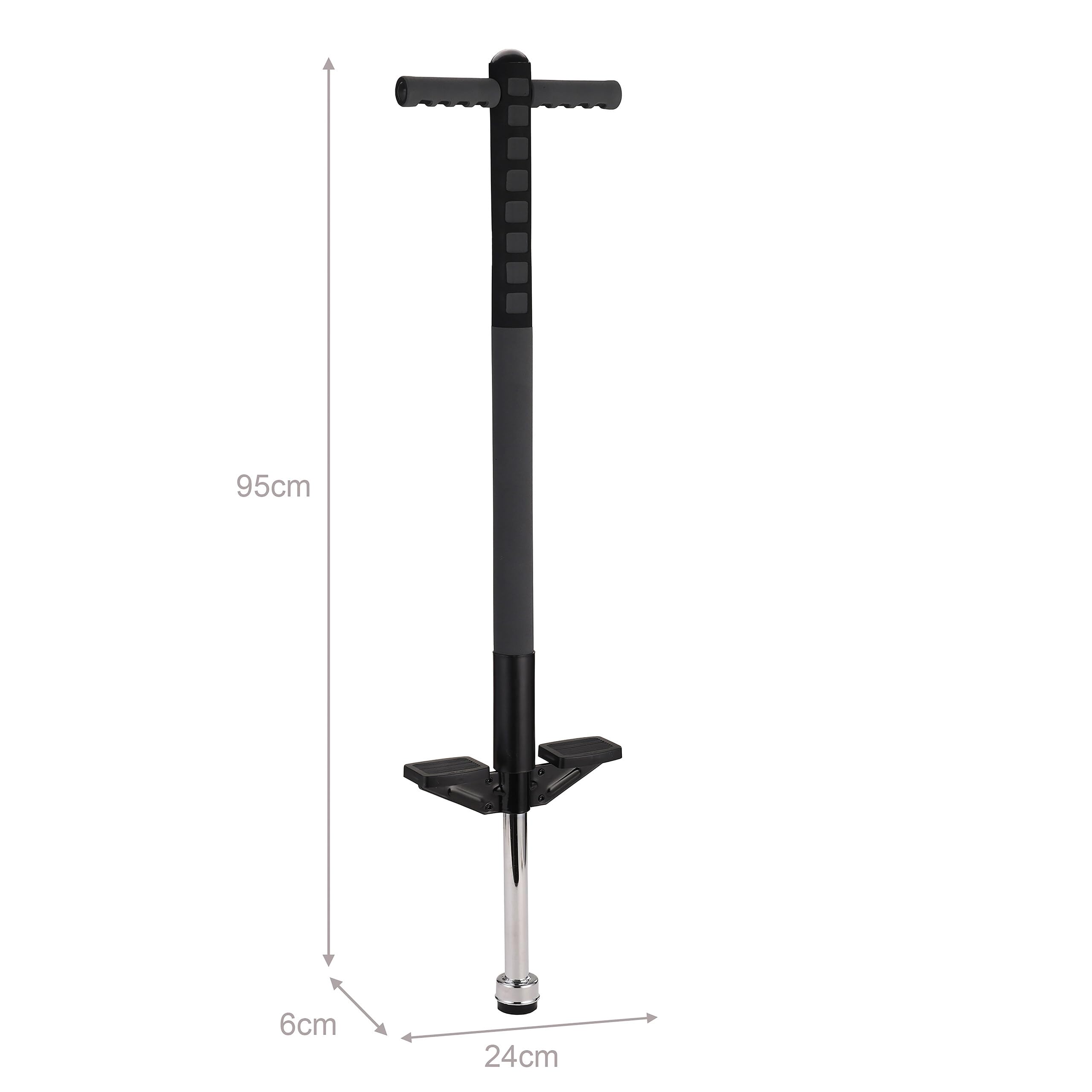 Pogo Stick Relaxdays per Bambini, springstock Fino a 35 kg, Imbottito, da Esterno, Antiscivolo, Acciaio Inox, Nero