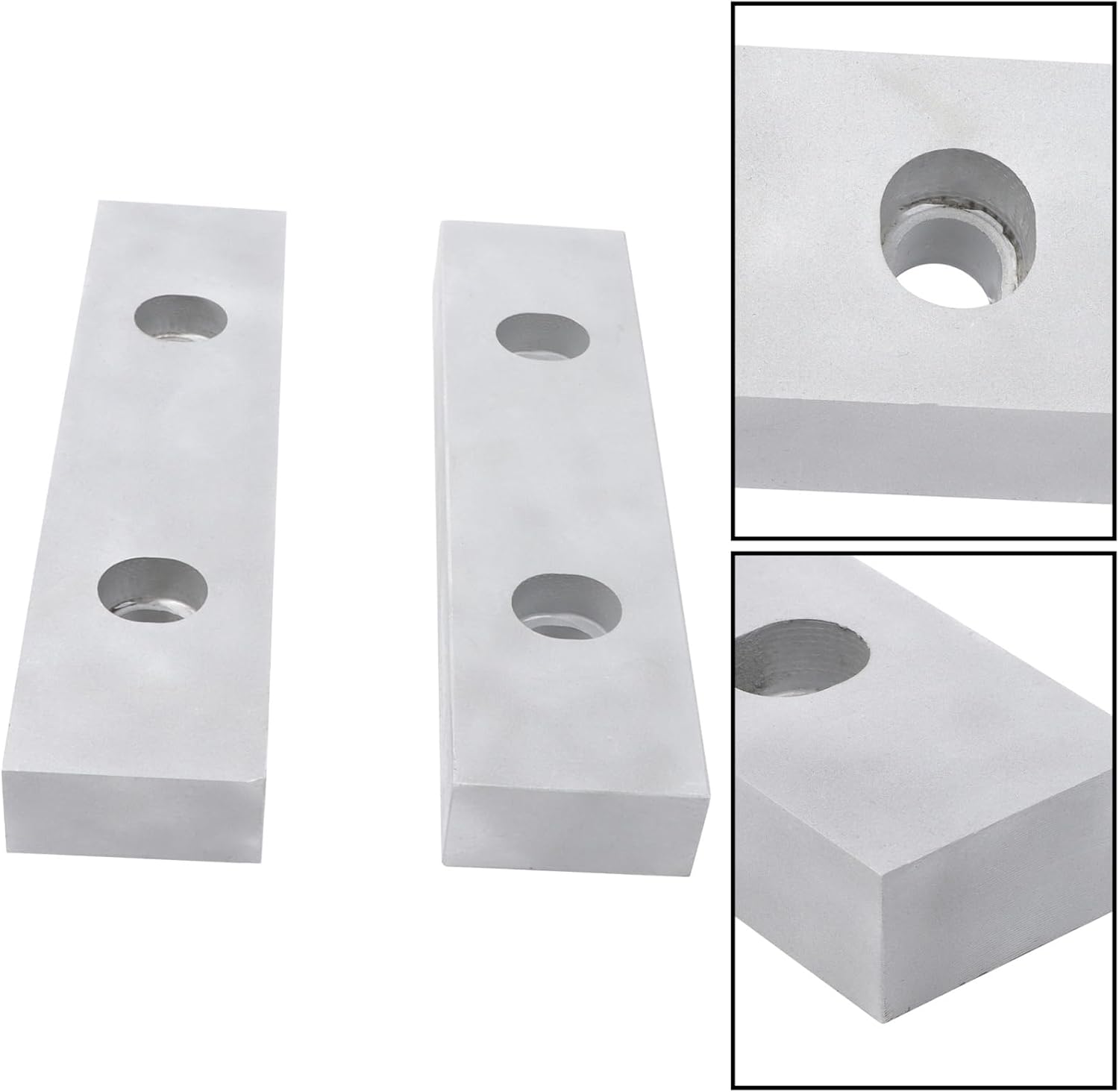 findmall Aluminum Soft Jaws, 8 x 2 x 1 Inch, for 6" Vises, 2 Pieces, Sturdy and Durable