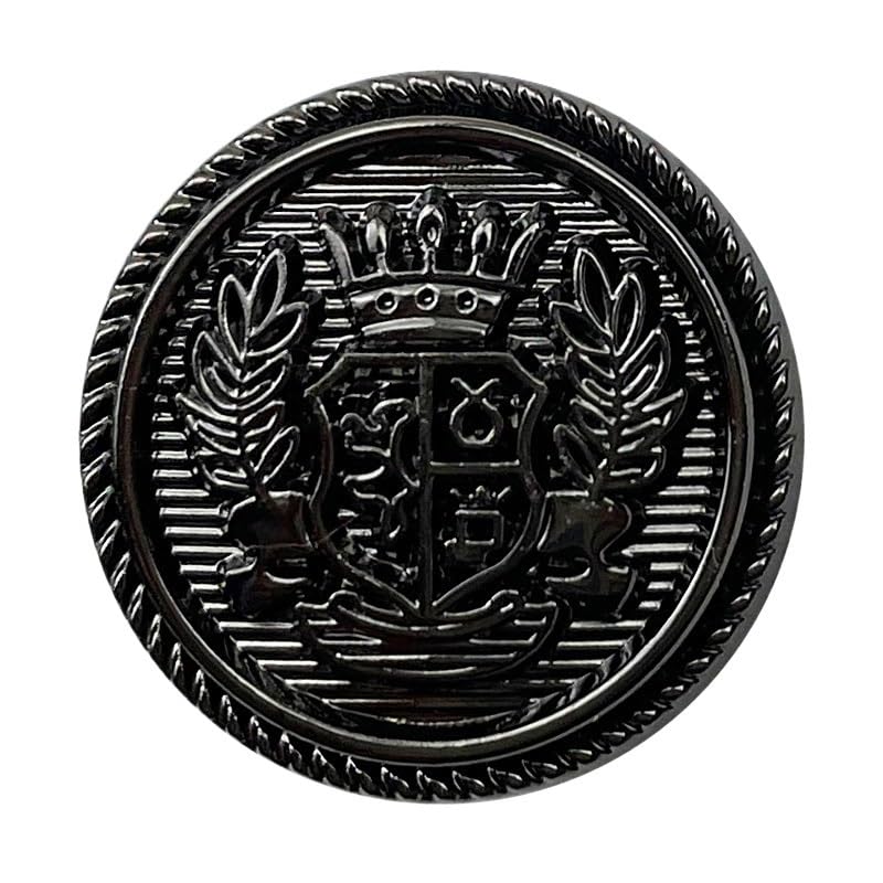 Guziki w stylu vintage Guzik 10 sztuk metalowe guziki złoty guzik do płaszcza marynarka koszula garnitur DIY ręcznie robione akcesoria do szycia guziki(Schwarz,15MM)