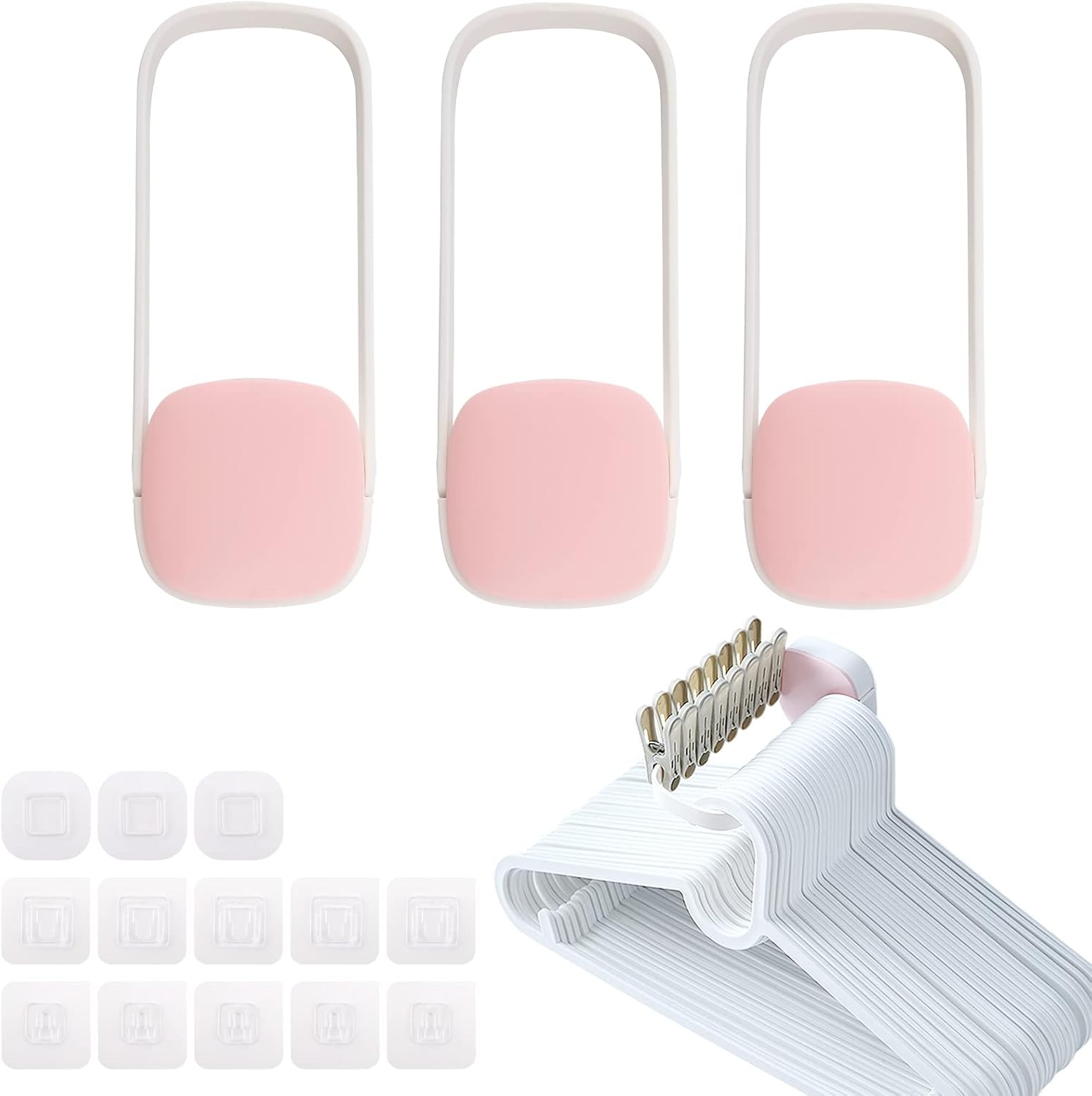 3 Pack Clothes Hanger Organizer Rack, Wall Mount Clothes