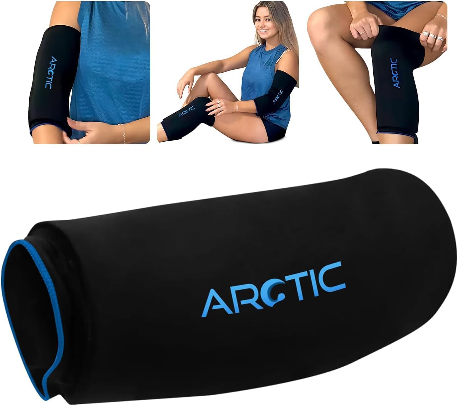 Cold Therapy Compression Ice Sleeve, Knee Ice Pack Wrap for Injuries, Elbow, Quad & Hamstring Relief, Flexible & Reusable Cold Wrap Recovery for Meniscus, ACL, MCL, Ice & Heat Therapy (Medium)
