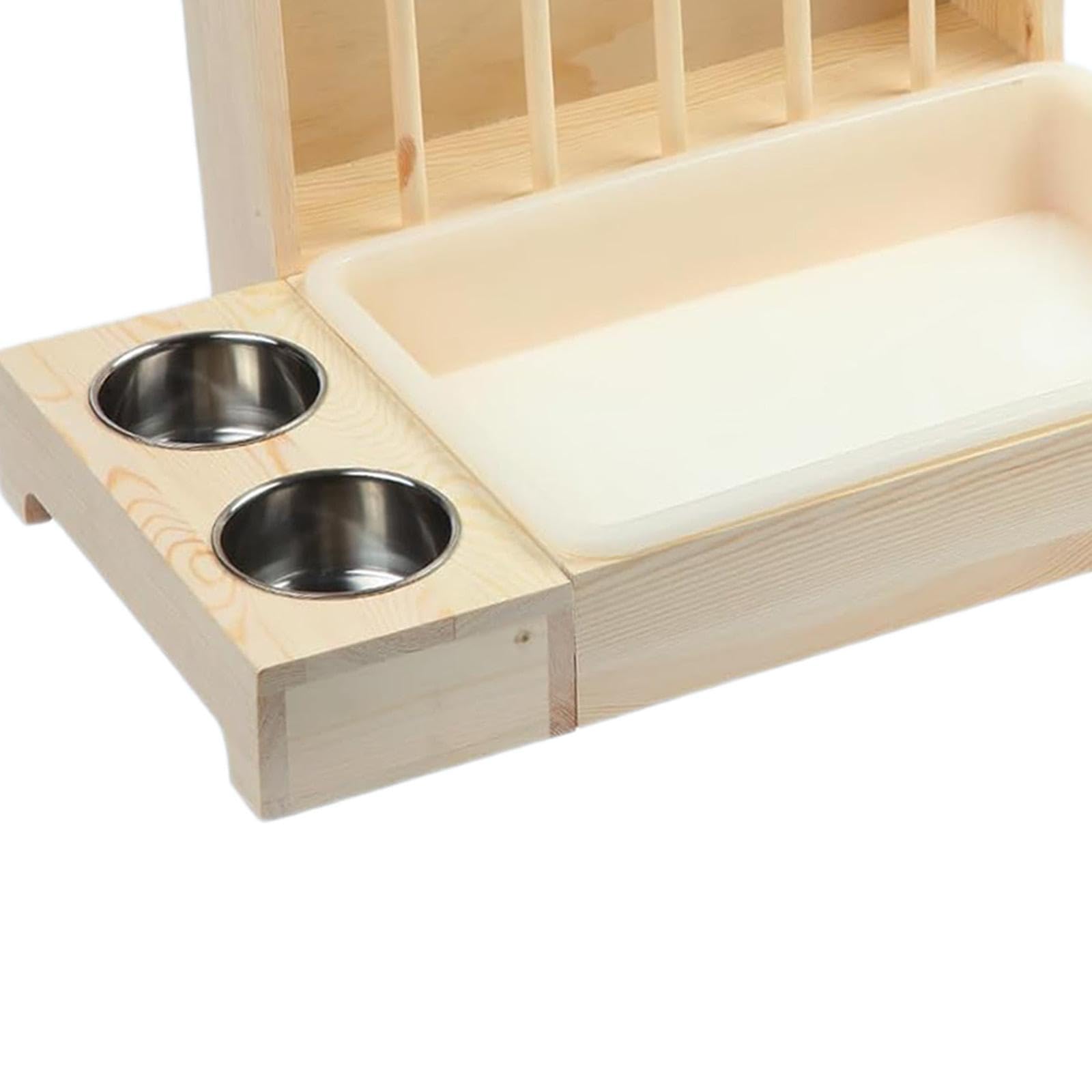 Comedero de Madera para de Conejo, Juguete Interactivo de Enriquecimiento.