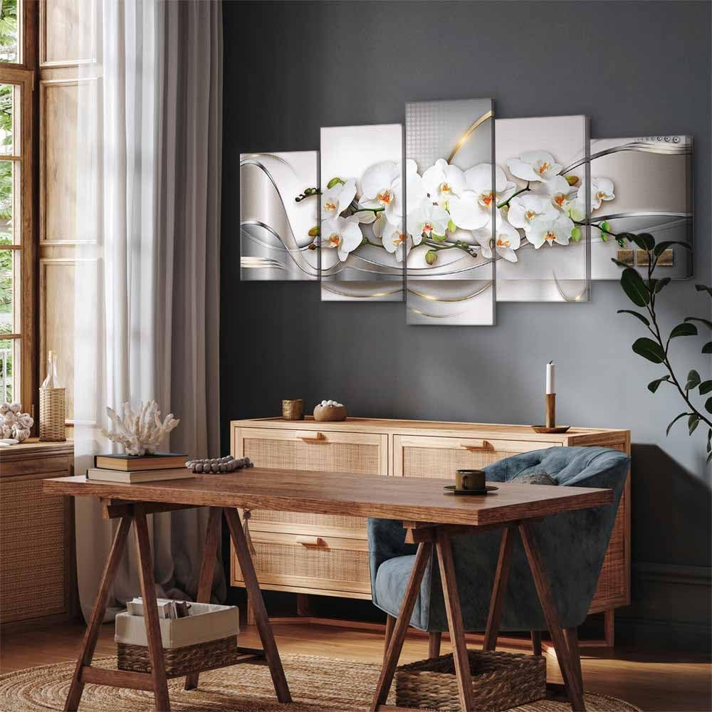 Cuadros B&D XXL - Cuadro en Lienzo 150x75 cm 5 piezas - Impresión en material tejido no tejido cuadros decoracion salon modernos lienzos decorativos dormitorios - a-A-0004-b-n