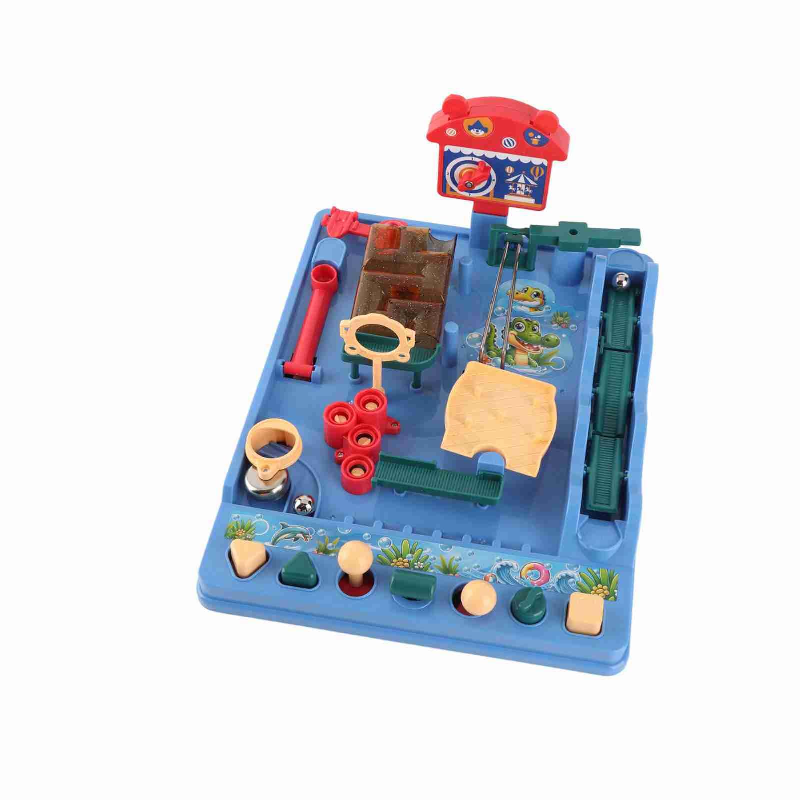 Mini parco acquatico portatile Labirinto da tavolo Gioco da tavolo Giocattolo per la famiglia Bambini adulti Viaggi per feste Eco-friendly Bordi lisci 31,5x27x10 cm