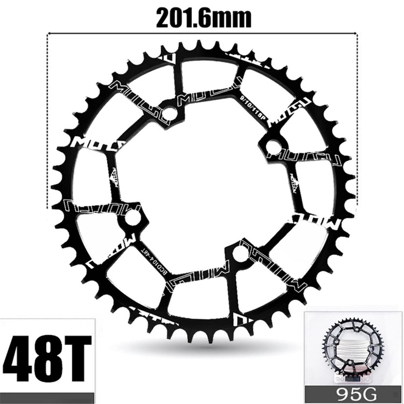 Cadena de Bicicleta 104bcd Plato de Cadena Single Bike Guía de Rueda Narrow Wide Sprocket Rueda Redonda Fabricada en Aluminio CNC