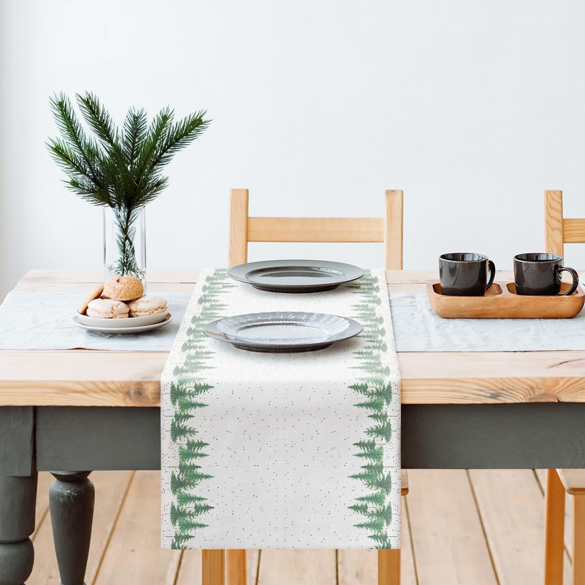 PAW – bieżnik na stół z Airlaid (40 cm x 24 m) I dekoracja stołu na stół bożonarodzeniowy, święta Bożego Narodzenia, elegancka dekoracja stołu, choinki, las, las iglasty