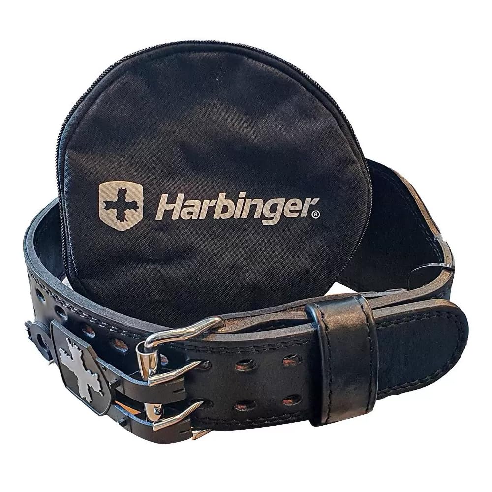 Harbinger 10MM Ceinture Powerlifting – Soutien Lombaire | Noir; M; stabilise le core et le dos; cuir extra épais avec doublure en daim – pour powerlifters