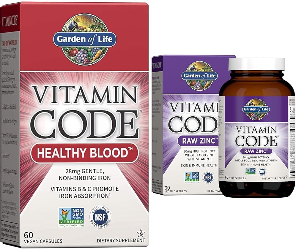 Vitamin Code Healthy Blood 60ct Capsules & Zinc Supplements