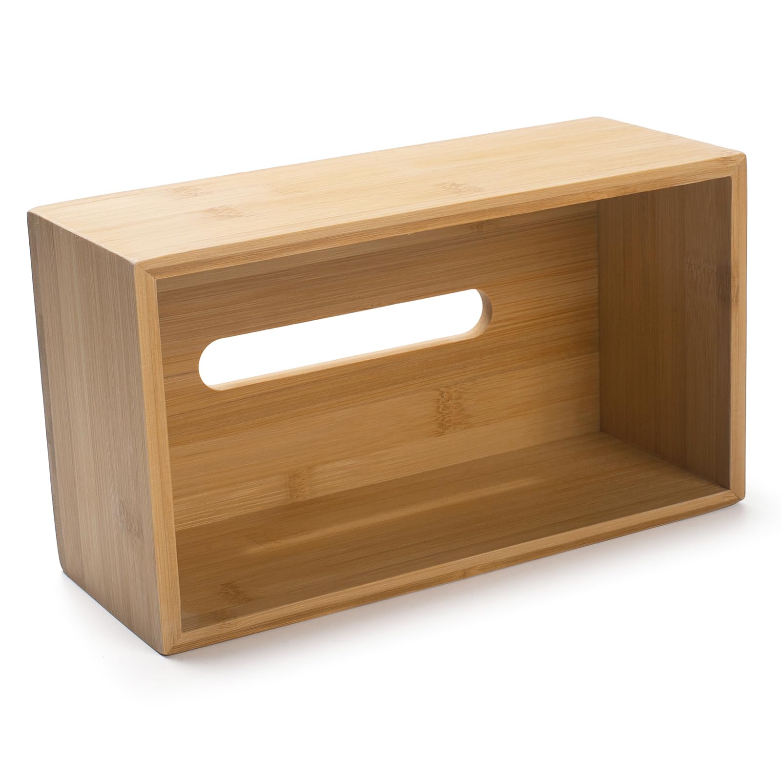 Caja de Pañuelos de Papel de Bambú Rectangular, Soporte de la Caja de Madera, Caja de Pañuelos de Papel de Madera Facial para la Mesa de Comedor, Sala de Estar, Baño, Dormitorio (25 x 14 x 9.5 cm)