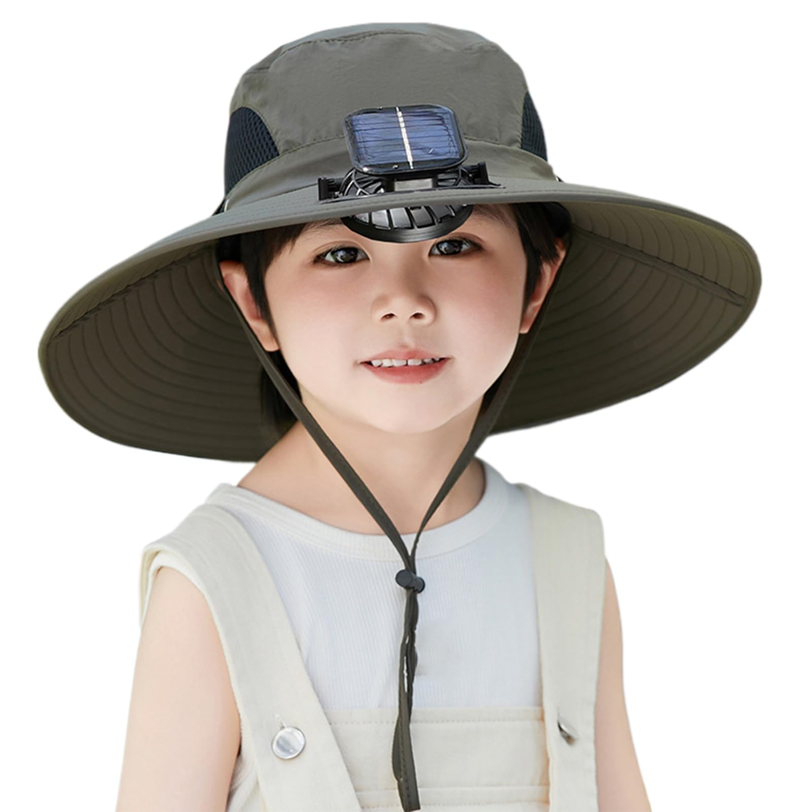 Cappello per ventilatore: gor per bambini con protezione UV Traspirante e ad asciugatura rapida, solare con ventilatore incorporato, berretto leggero e traspirante con protezione UV regolabile per
