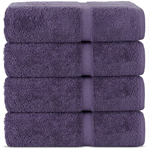 Chakir Turkish Linens | Hotel & Spa Quality 100% Cotton Premium Turkish Towels | Soft & Absorbent (4-Piece Bath Towels, Plum) #TOP30