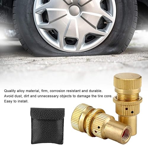 Miniatura 3 de Fydun Juego de 4 deflectores de aire de neumáticos, válvula de purga de aleación, accesorio universal con estuche para vehículos todoterreno,