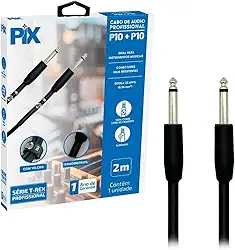 Cabo P10 P10 Mono 100% Cobre Para Instrumentos - 2 Metros