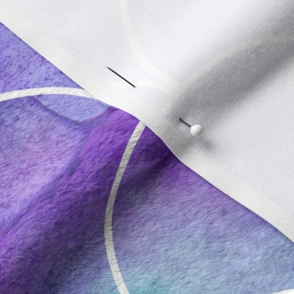 Spoonflower Fabric - Mermaid Under The Sea Watercolor Scallops Love Heart Scales Tail Printed on Minky Fabric by The Yard - Sewing Baby Blankets Quilt Backing Plush