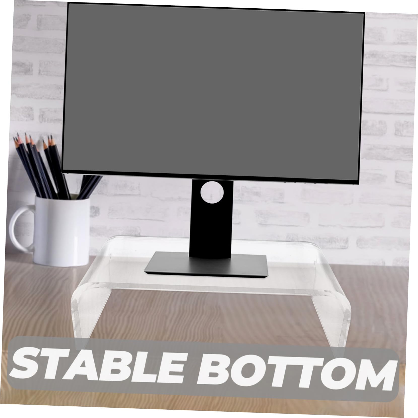 Homoyoyo Support De Moniteur Acrylique Transparent Pour Ordinateur Support Pour Écran Ordinateur Surélévation Pour Bureau