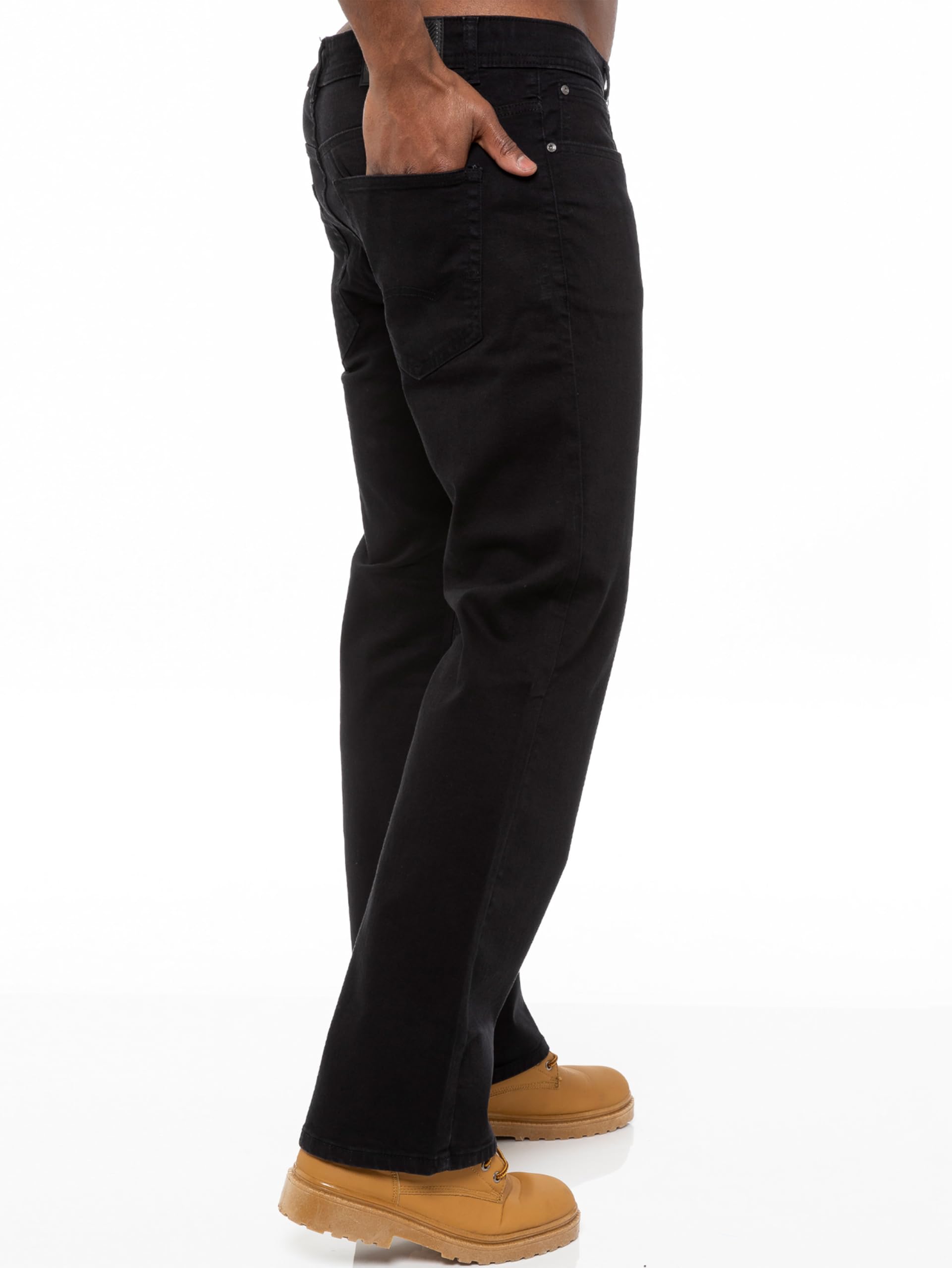 Pantalon Jeans Boot Cut Coupe Classique Coton Homme avec Jean Large