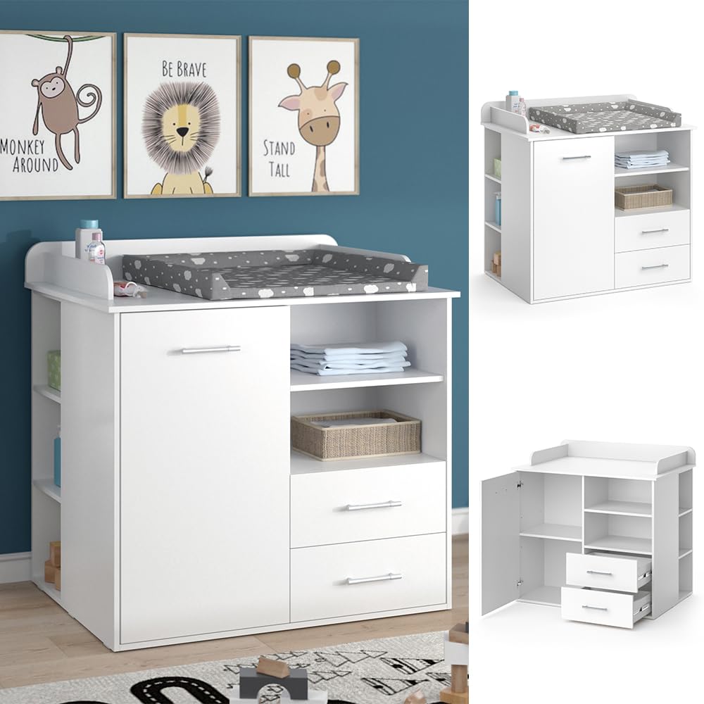 Vicco Przewijak dla dziecka "Lea", Biały, 113 x 100 cm | utilisable comme table à langer puis comme commode classique