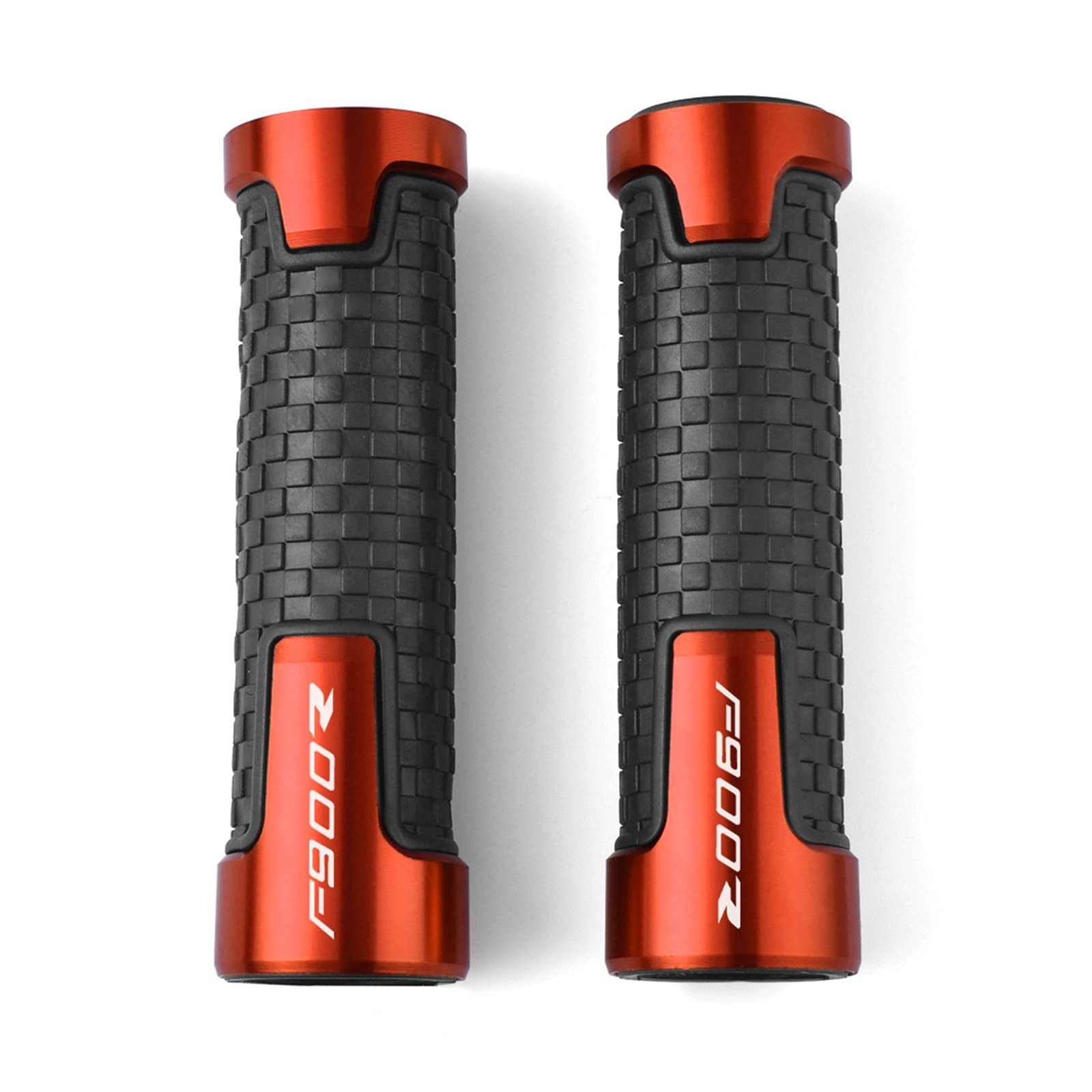 Poignées de moto anti-vibration en caoutchouc et alu CNC orange pour guidon BMW F900R