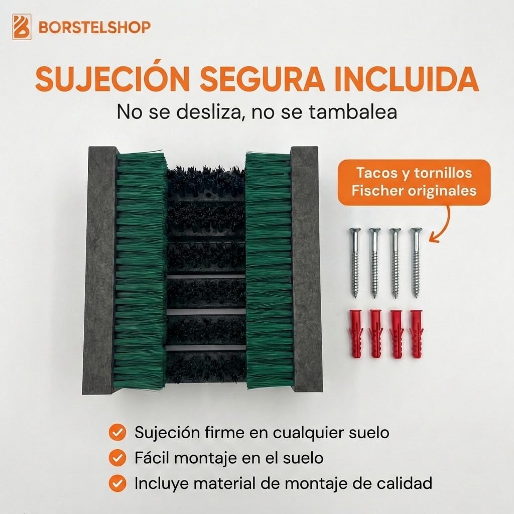 Borstelshop Algunos rascadores de Zapatos de plástico - Felpudos para Exteriores - Felpudos para Exteriores - Rascador de Zapatos Resistente para Cepillos - 30 x 27 cm - Verde
