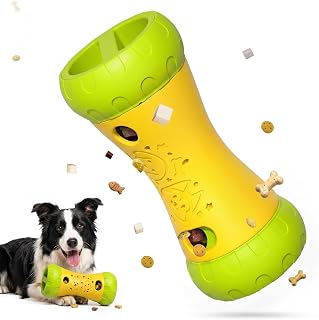 Treat Dispensing Dog Puzzle Toy, Interactive Dog Toys, Yellow | Mental Stimulating Slow Feeder, Boredom Relief, Enrichment Dog Toys to Keep Them Busy, For Small