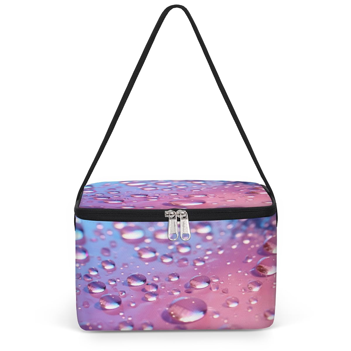 GzLeyigou Abstract Water Lunch Bags for Women Men 9 Cans, Hot & Cold Food Delivery Bag Insulated Grocery Bag Insulated Lunch Box Water Splash Cooler Bag for Office Work Picnic Beach