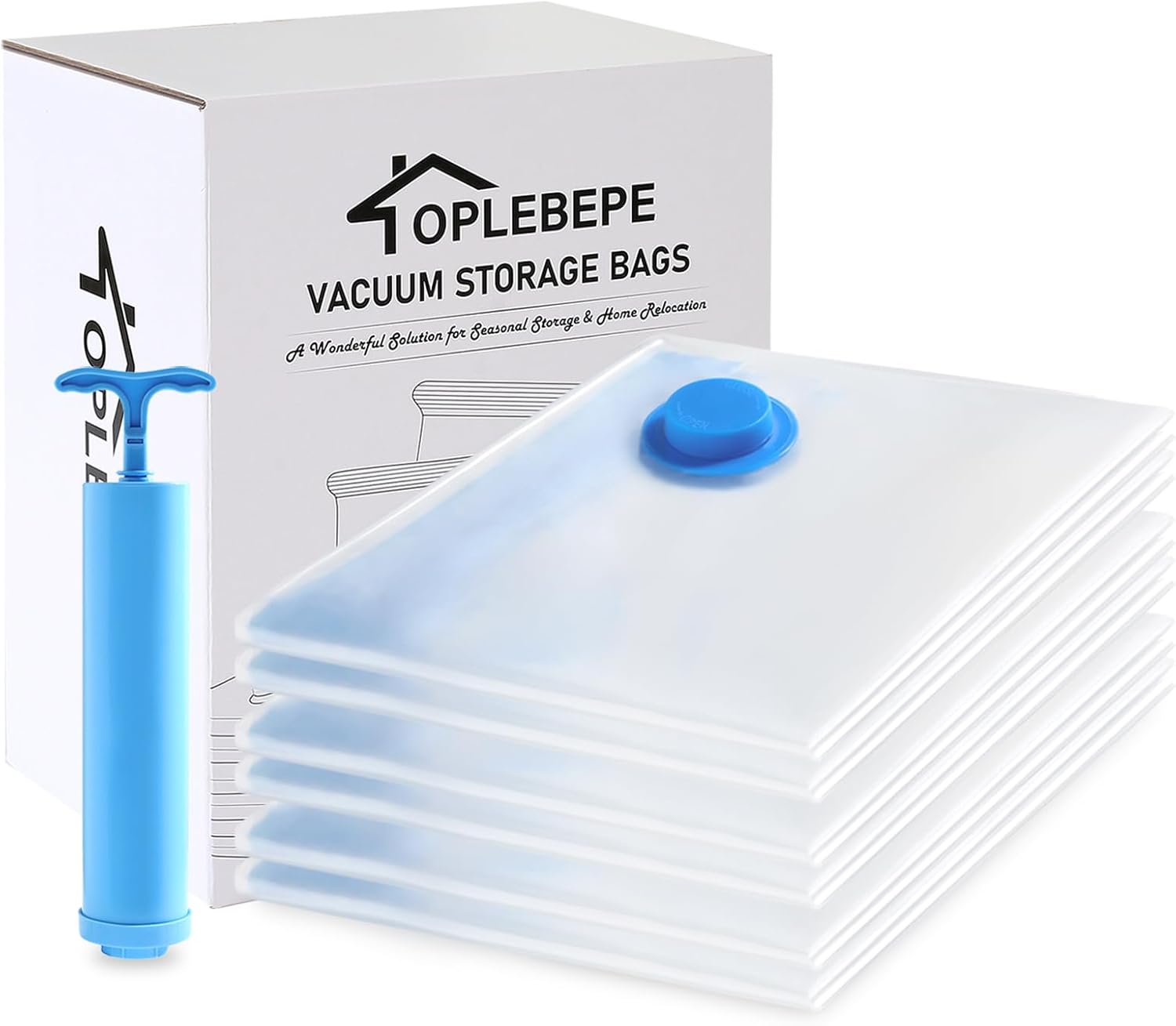 OPLEBEPE Vacuum Sealer Bags for Clothes, Medium 6 Pack Space Saver