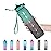 EYQ 32 oz Water Bottle with Time Marker, Carry Strap, Leak-Proof Tritan BPA-Free, Ensure You Drink Enough Water for Fitness, Gym, Camping, Outdoor Sports(green/black)