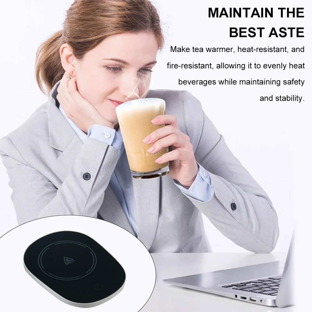 Scalda Tazza Usb,Scaldatazze Da Caffè,Usb Digitale 55 ℃ Scalda Bevande,Scalda Tazza Portatile,Scalda Tazze, Scalda Tazza Elettrico Intelligente Per Scrivania Da Ufficio,Tè caldo,succo,latte (Nero)