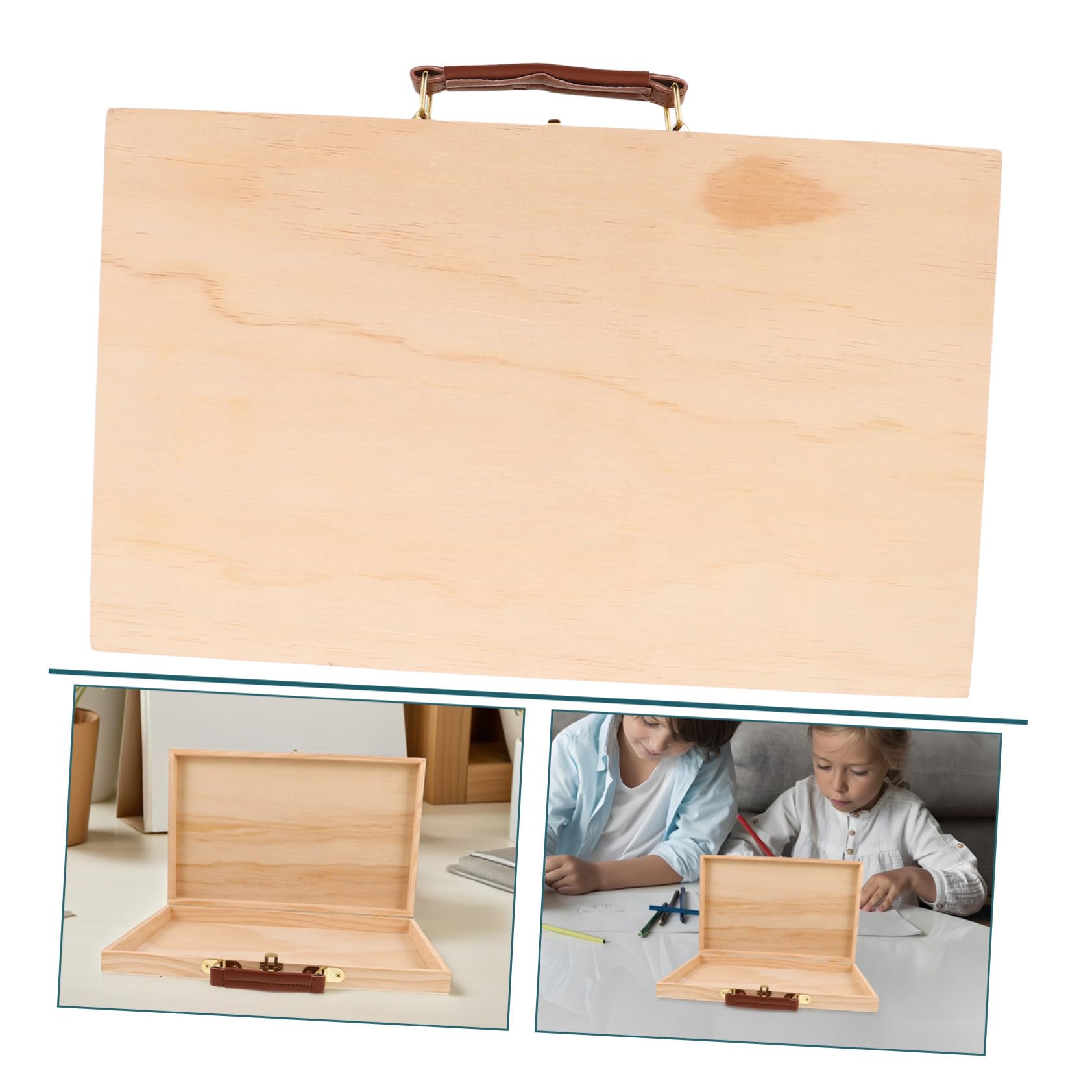 SOIMISS 2stücke Holzaufbewahrungsbox Tragbar für Künstlerbedarf Geeignet für Ölmalerei im Freien und Atelier mit Mehreren Fächern und Ergonomischem Tragegriff