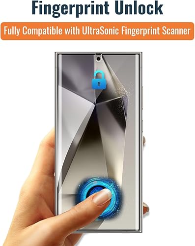 Miniatura 5 de NEEPART Paquete de 3 + 3 protectores de pantalla para Samsung Galaxy S24 Ultra, paquete de 3 protectores de pantalla de vidrio templado + 3