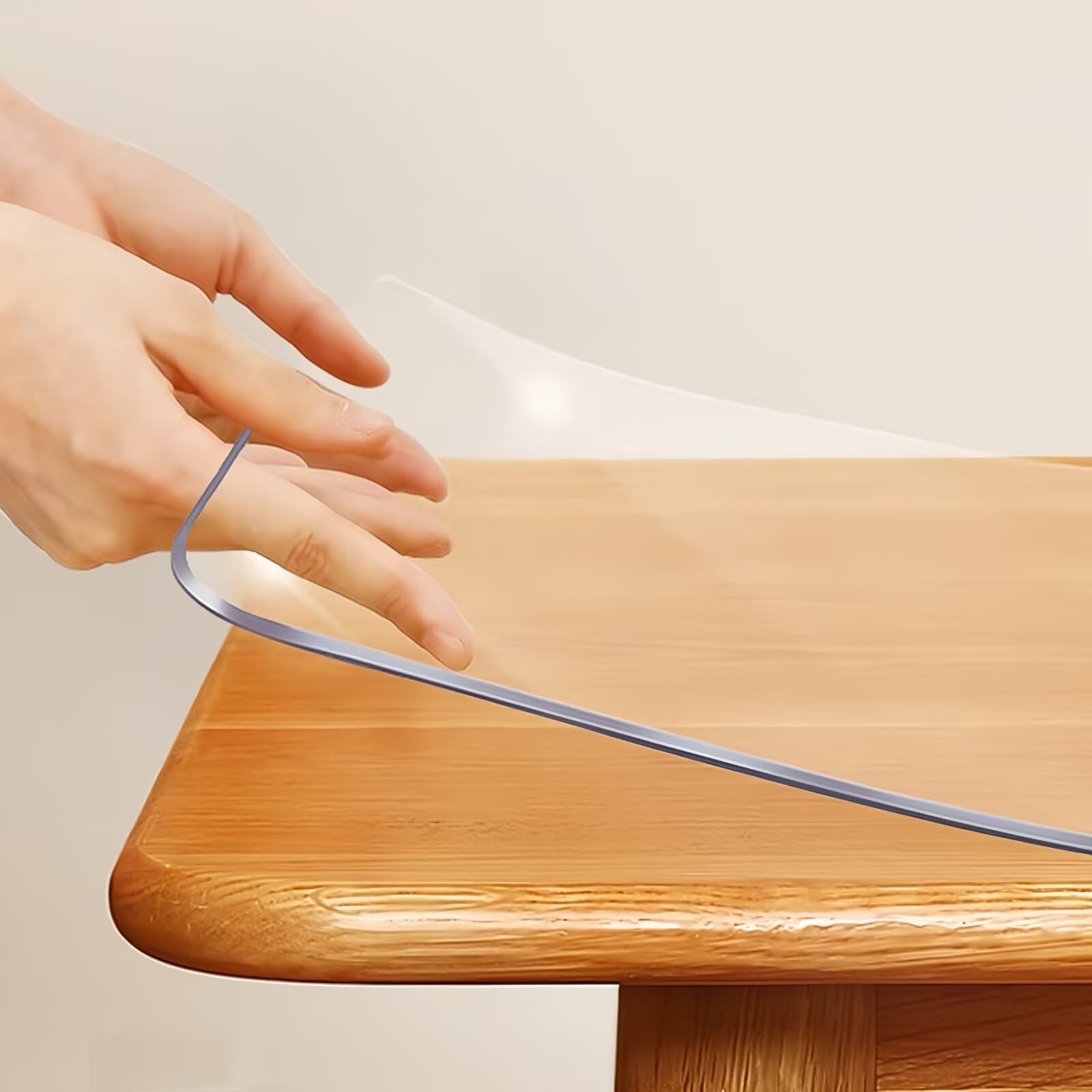 GNKBTOF0.43 x 0.3 m PVC Table Protector Clear Plastic Waterproof Table Cover for Dining Table, Heavy Duty Wipe Clean Transparent Mat,Tablecloth for Worktop Kitchen Restaurant Party Events 1.5mm