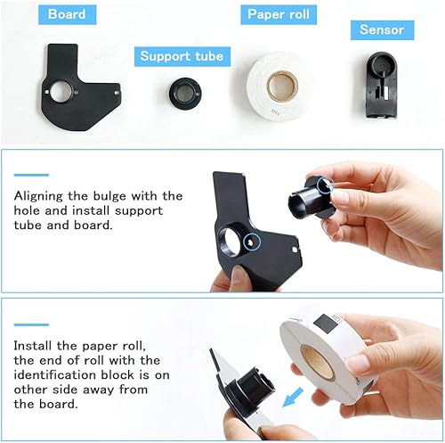 Miniatura 6 de Label KINGDOM Compatible con Brother DK-1204 (0.66 x 2.1 pulgadas) Etiqueta troquelada para QL-800, papel blanco multipropósitodirección de retorno