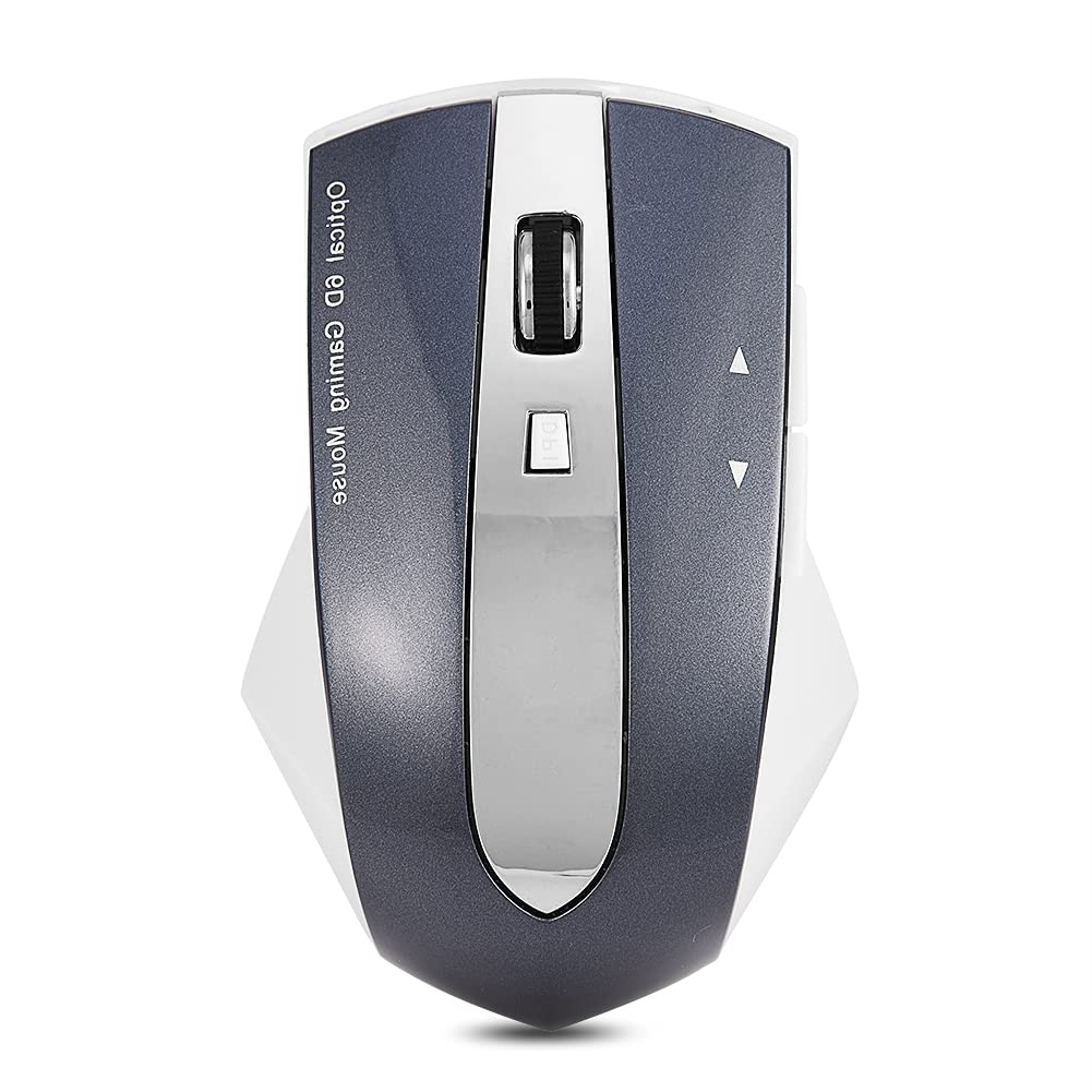 Ratón inalámbrico recargable de 2,4 GHz, ratón óptico para juegos, ahorro de energía, soporte de carga con luces indicadoras, para PC, tableta, portátil, oficina, hogar, viajes (negro) Double the