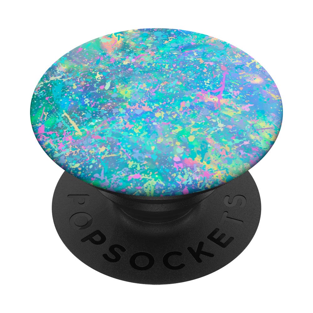 Blue Green Turquoise Pink Opalescent Abstract Vibrant Colors PopSockets Swappable PopGrip