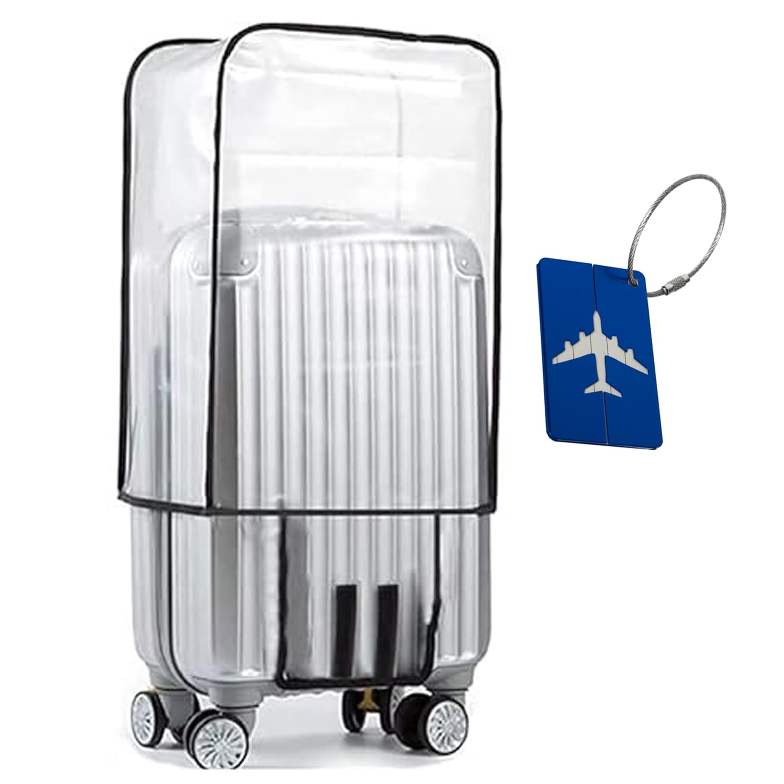Zbssny Men's Transparent 1Pcs Clear Suitcase Covers, 28 Inch Pvc Luggage Covers For Suitcases Waterproof Suitcase Protector