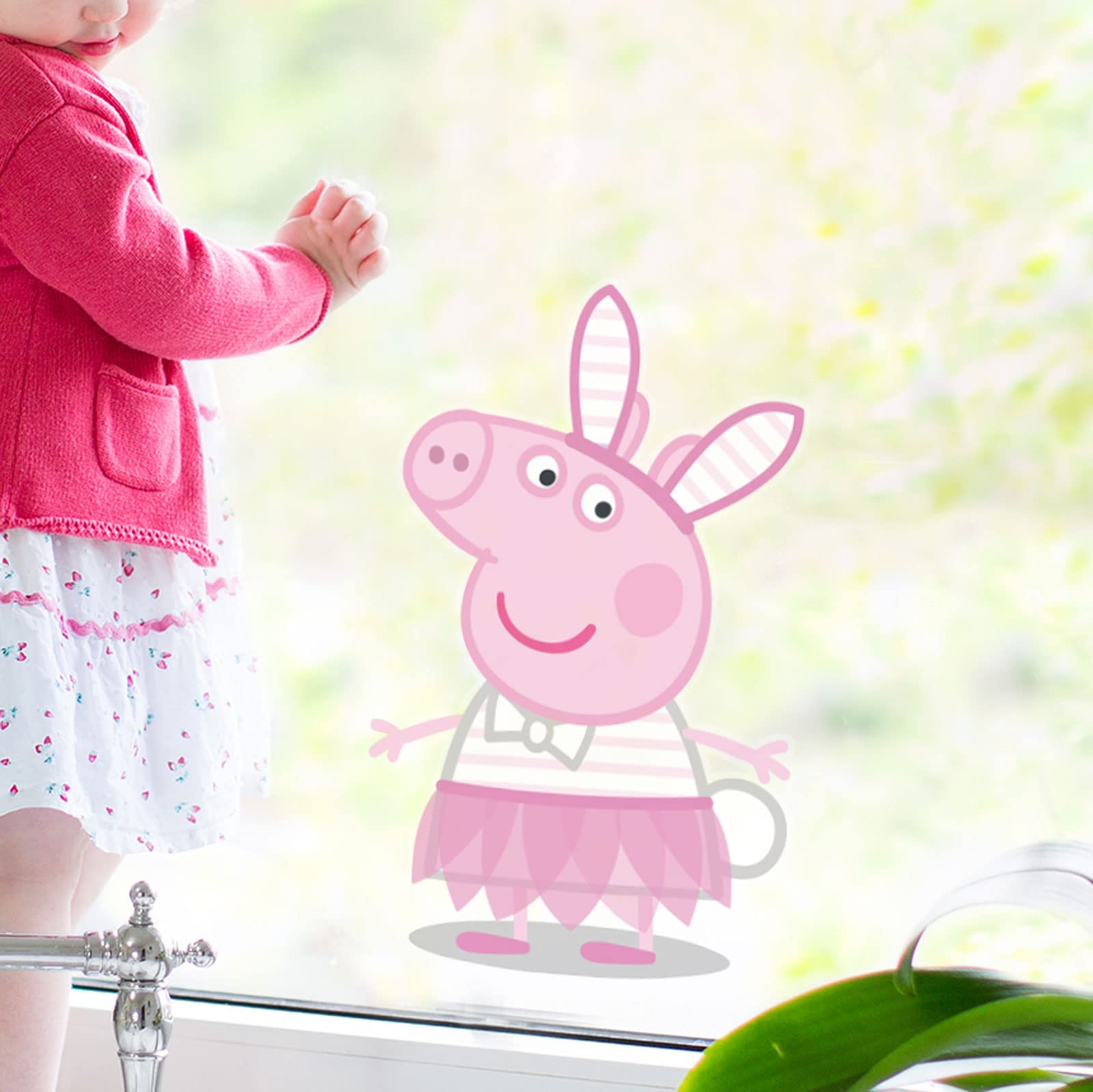 Stickerscape Easter Peppa Peppa Pig Easter Window Stickers (Easter Peppa)| Official Peppa Pig Easter Window Decal, Easter Window Decor | Easy To Apply, Cleanly Removable And Repositionable