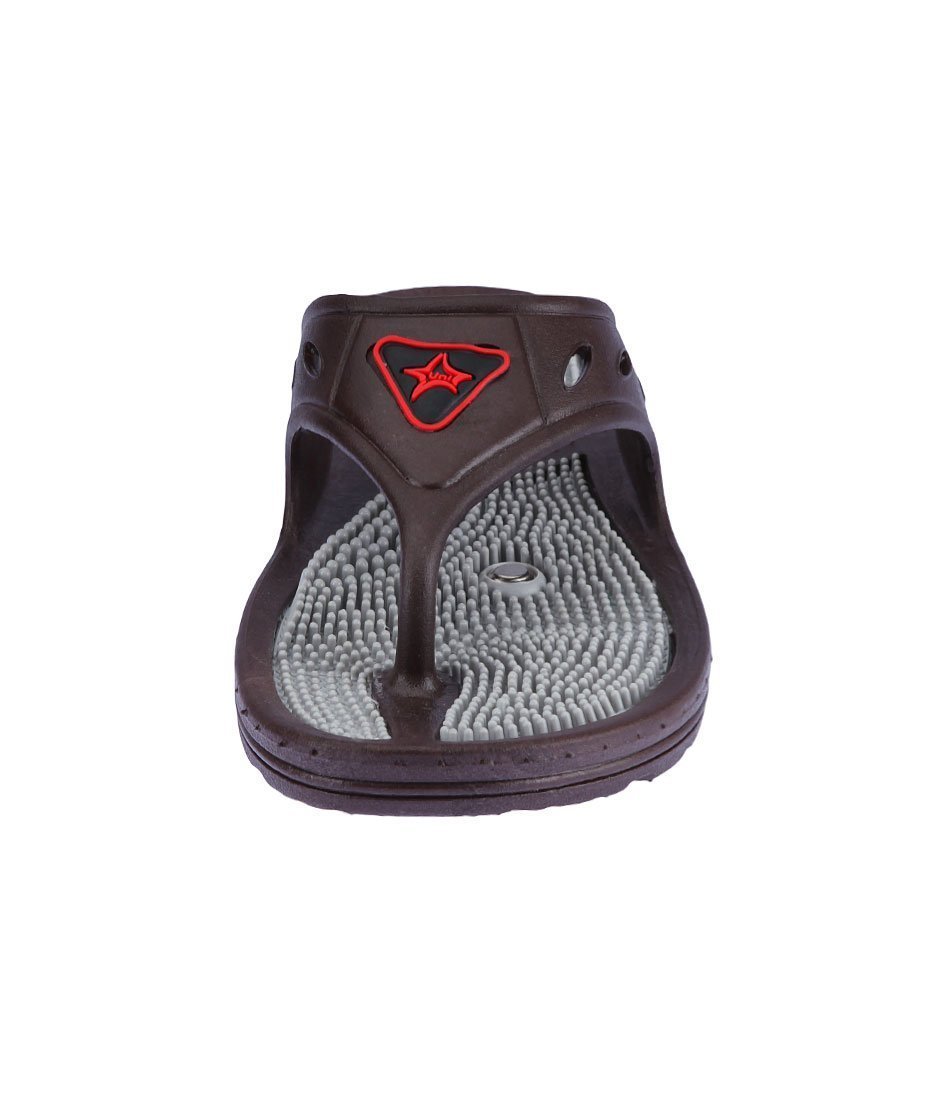 Super India Store Acupressure Slippers Sandals For Pain Relief & Total Health Care Unisex (Gh-01- Brown-Size-07) 2