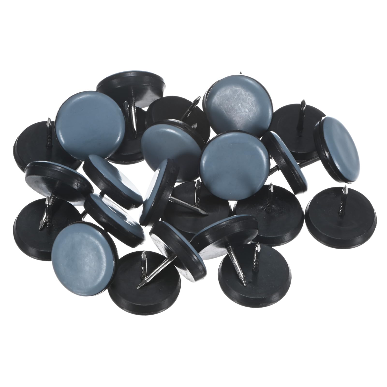 M METERXITY 24-Pack Nail on Furniture Sliders, 1" (25mm) PTFE Chair Sliders Glides Round Pads for Chair/Table