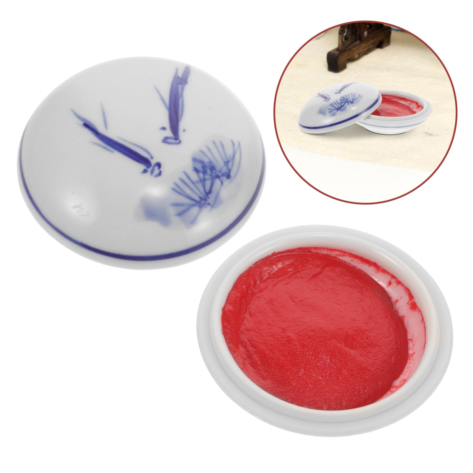 SHINEOFI 4 Stück Stempelkissen für chinesische Malerei Handabdruck Malblöcke Pastell Tinte Ink pad handarbeiten Stempelkissen für Aquarellmalerei Stempelkissen im chinesischen Stil Keramik