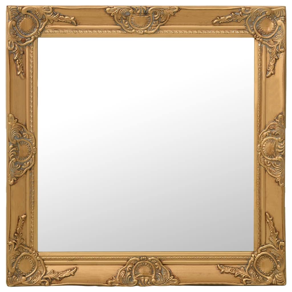 NQJIBUE Decor Wall Mirror Baroque Style 60x60 cm Gold Mirrors