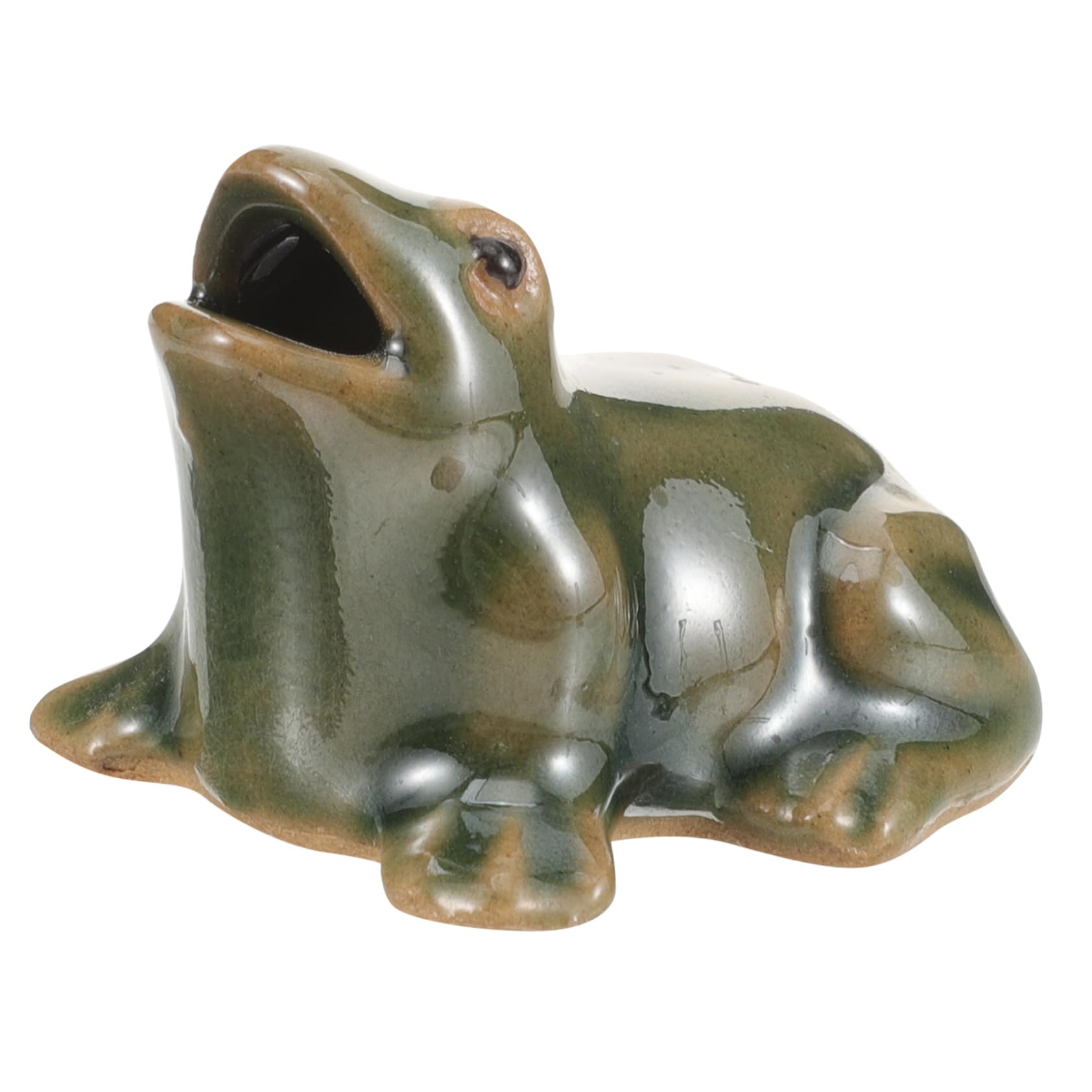 MERRYHAPY Decorative Frog Water Fountain with Pump, Garden Wood Fountain, Yard & Garden Decor, Office Sculpture, Light Green-image-24