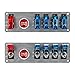 Jtron dc12v flip-up Ignition Switch Panel,5 in 1 car Engine Start Push Button led Toggle Switch Panel for Racing Sport Competitive car (4 Blue 1 Red)