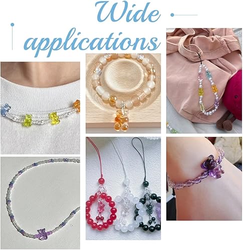 Miniatura 6 de PH PandaHall 140 cuentas de cristal de oso de 10 colores, cuentas espaciadoras de vidrio hechas a mano, cuentas de oso lindas cuentas de oso sueltas