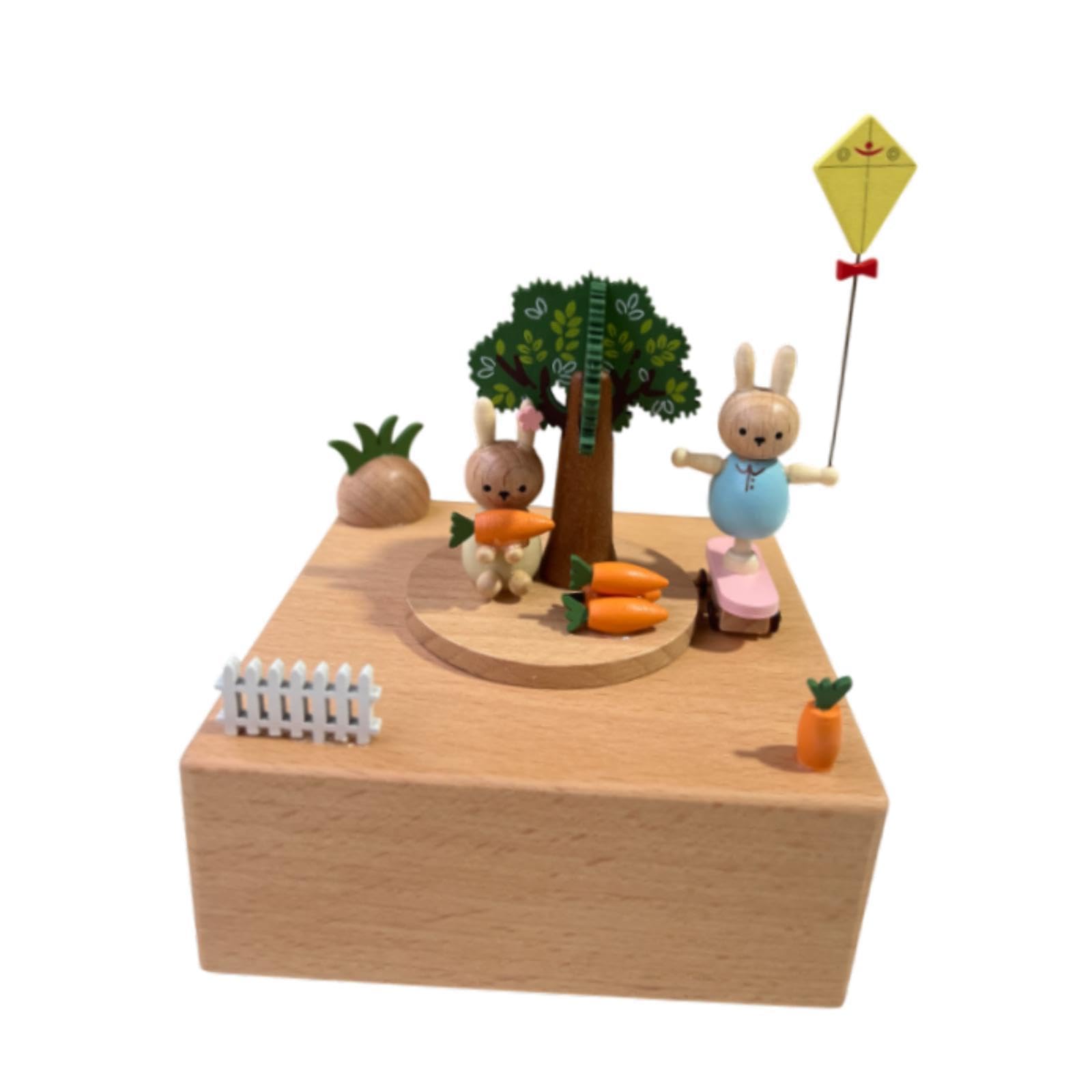 Caja de Música de Madera con Función Giratoria única, Estilo a, Individual