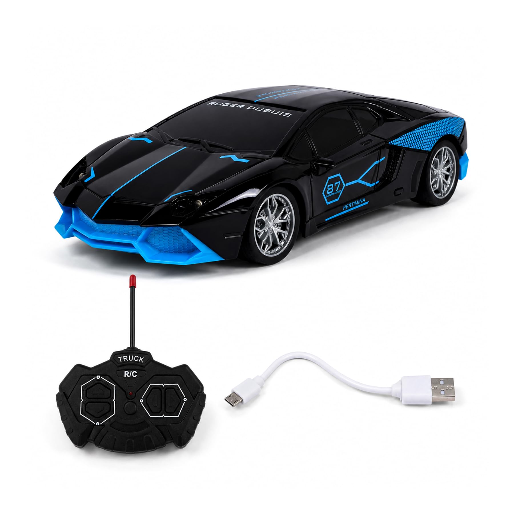 Wishkey RC Car Black-Blue Pack of 1 - Image 1