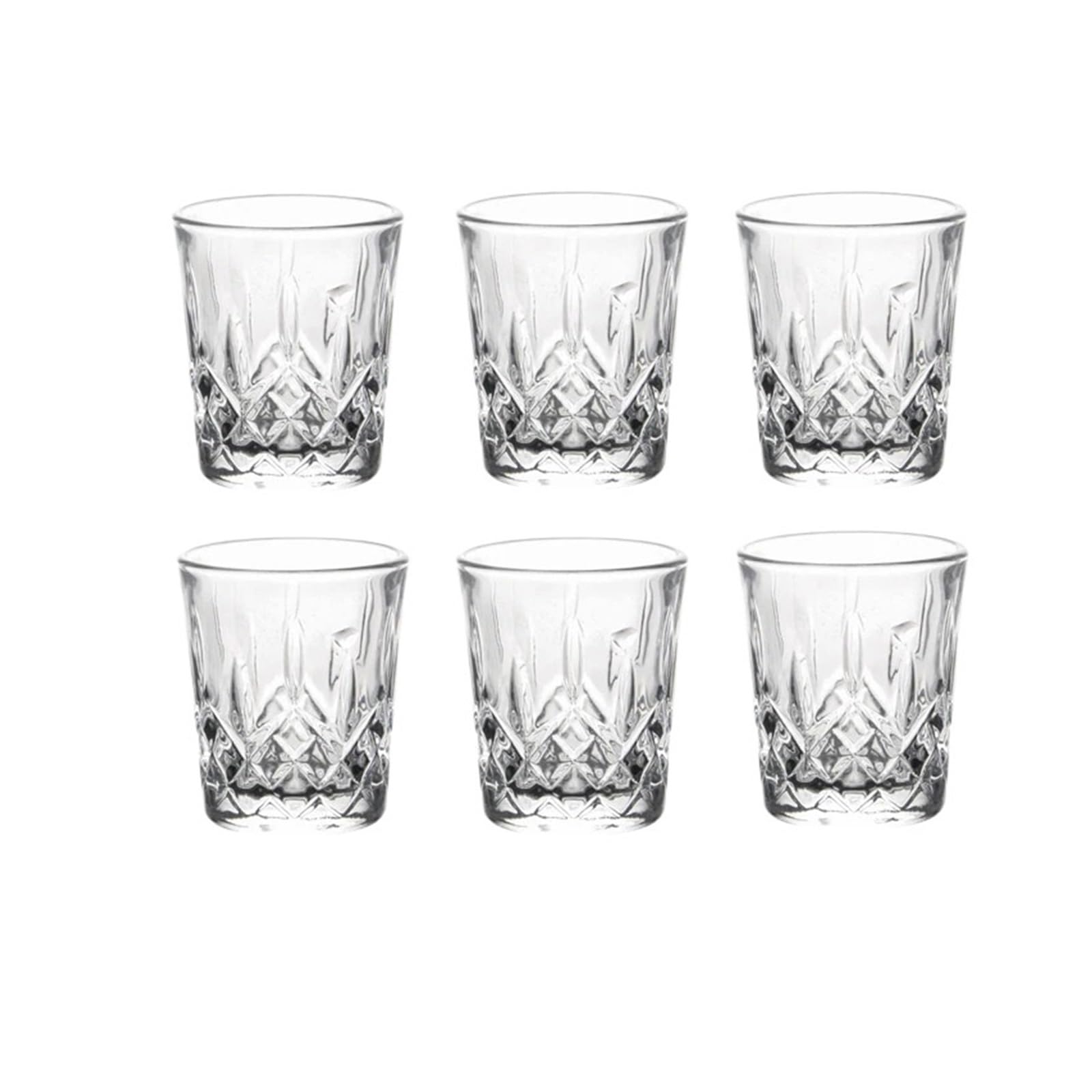 Kristallgläser 50 ml geschnitzte Weinglas Bar Whiskey Cocktail Brandy Gläser Trinkgeschirr 6 Stück transparente Tasse Restaurant Kaltgetränkebecher