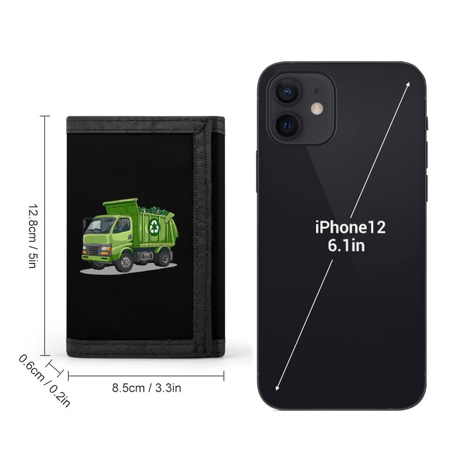 Trash Truck Wallet for Men and Women Trifold Wallet Printed Card Slots Holder Purse