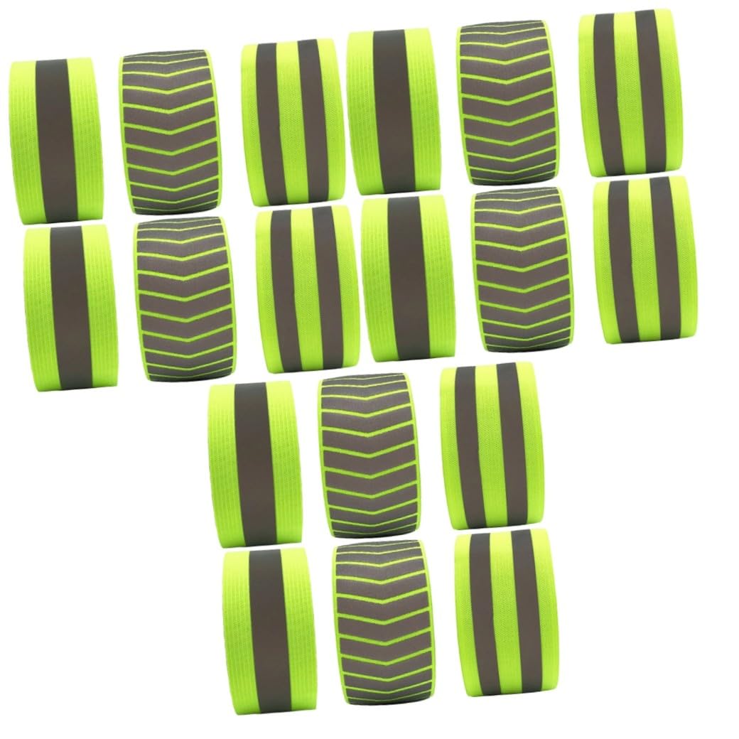 Toddmomy 12 Stück Reflektierende Handgelenkschlaufe Grünes Armband Fahrrad-Reflektor Laufarmband Sicherheitsarmbänder Warnarmbänder Fluoreszierende Armbänder Elastische Bein-Sets