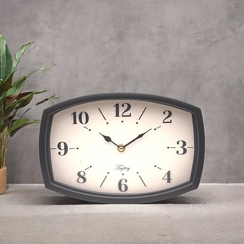 Miniatura 6 de Reloj de pared negro retro rectangular reloj de pared funciona con pilas estilo antiguo de diseño antiguo para cocina, sala de estar u oficina,