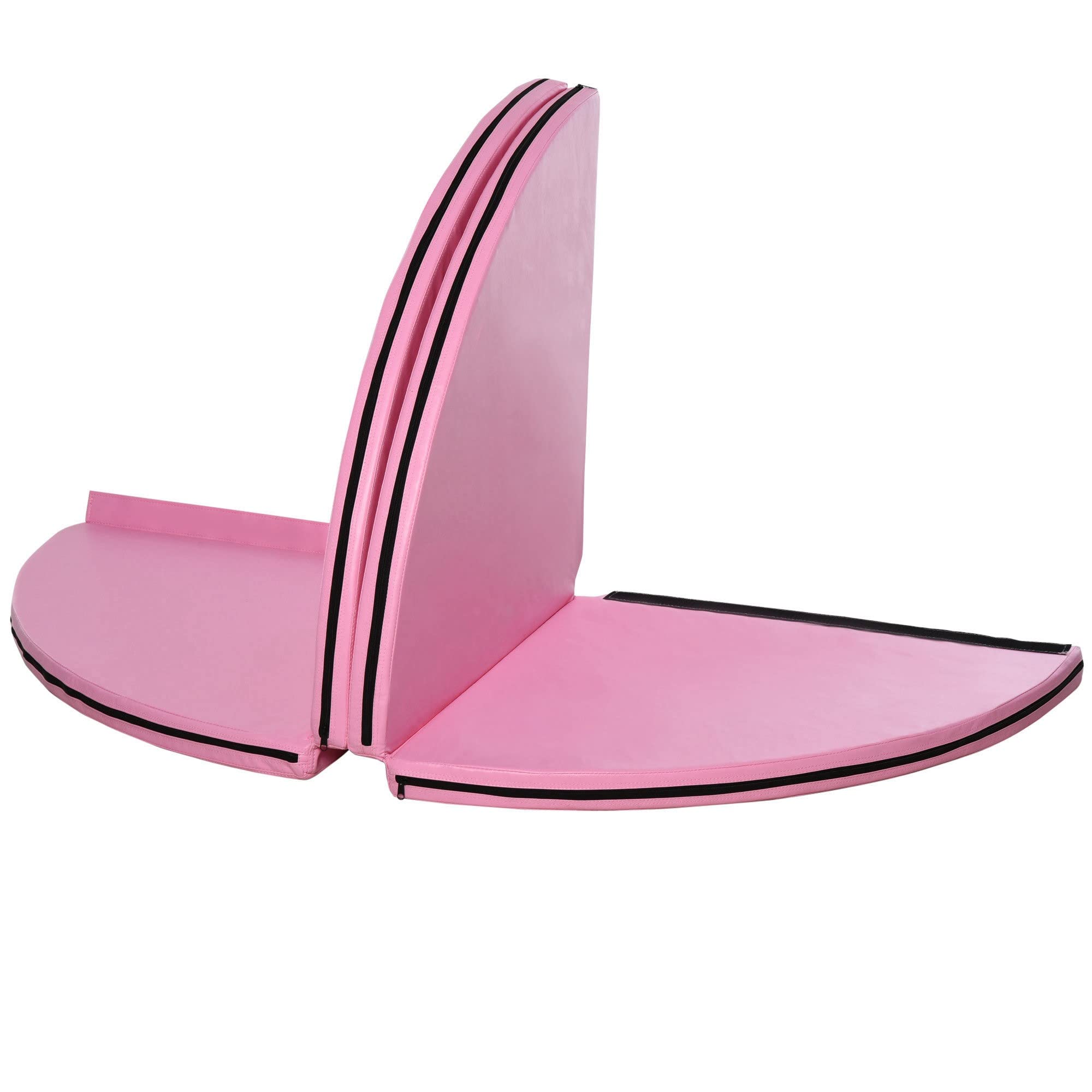 Alfombra plegable para pole dance mate HOMCOM 150 cm grosor 5 cm PVC rosa